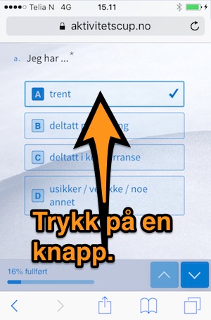 trykk på trent knappen